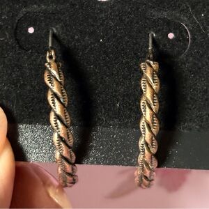 Twisted Bronze Hoop Earrings